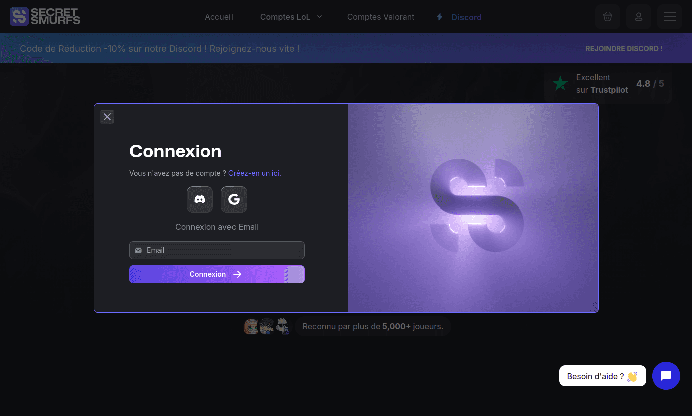 Secret Smurfs Login Page
